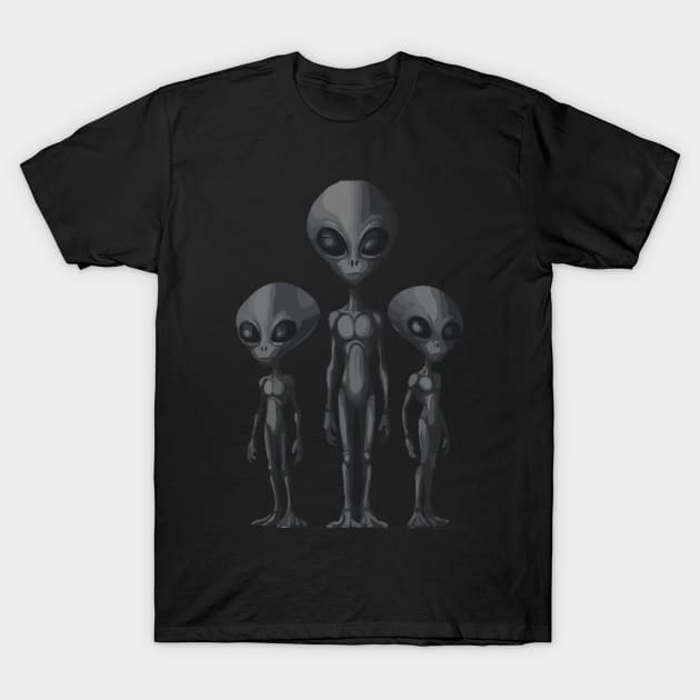 extraterrestrial bodies. Alien invasion. black and white. uap T-Shirt by Ideas Design